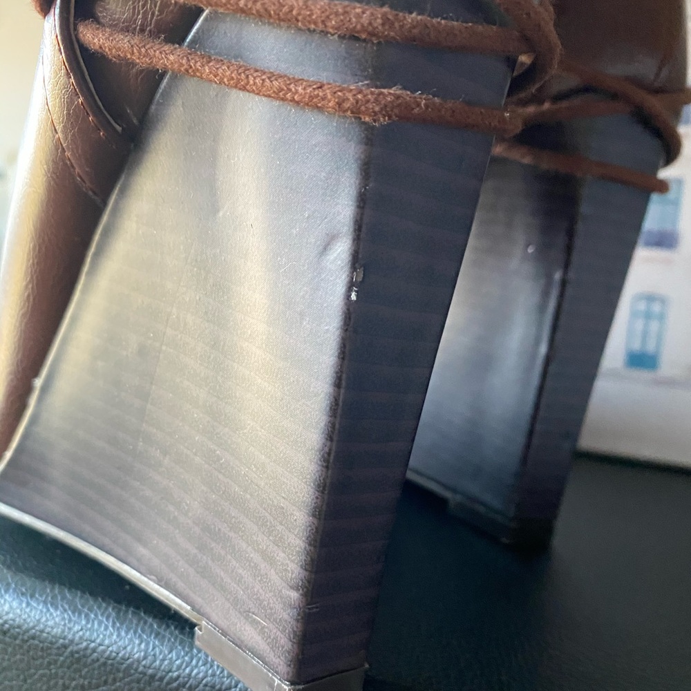 Over The Knee Lace Up Wedge Boots - brown - Picture 5 of 9